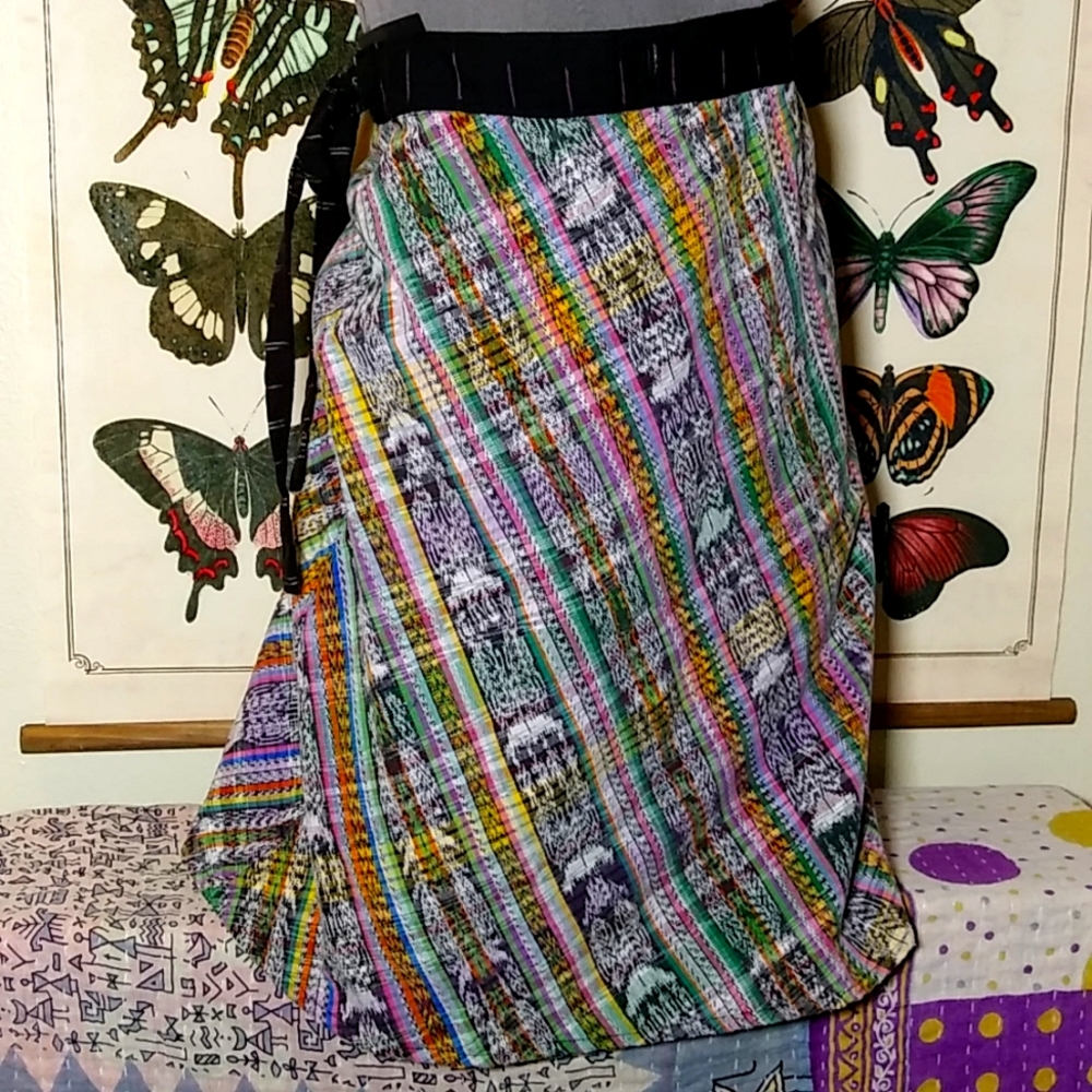 embroidered wrap skirt
